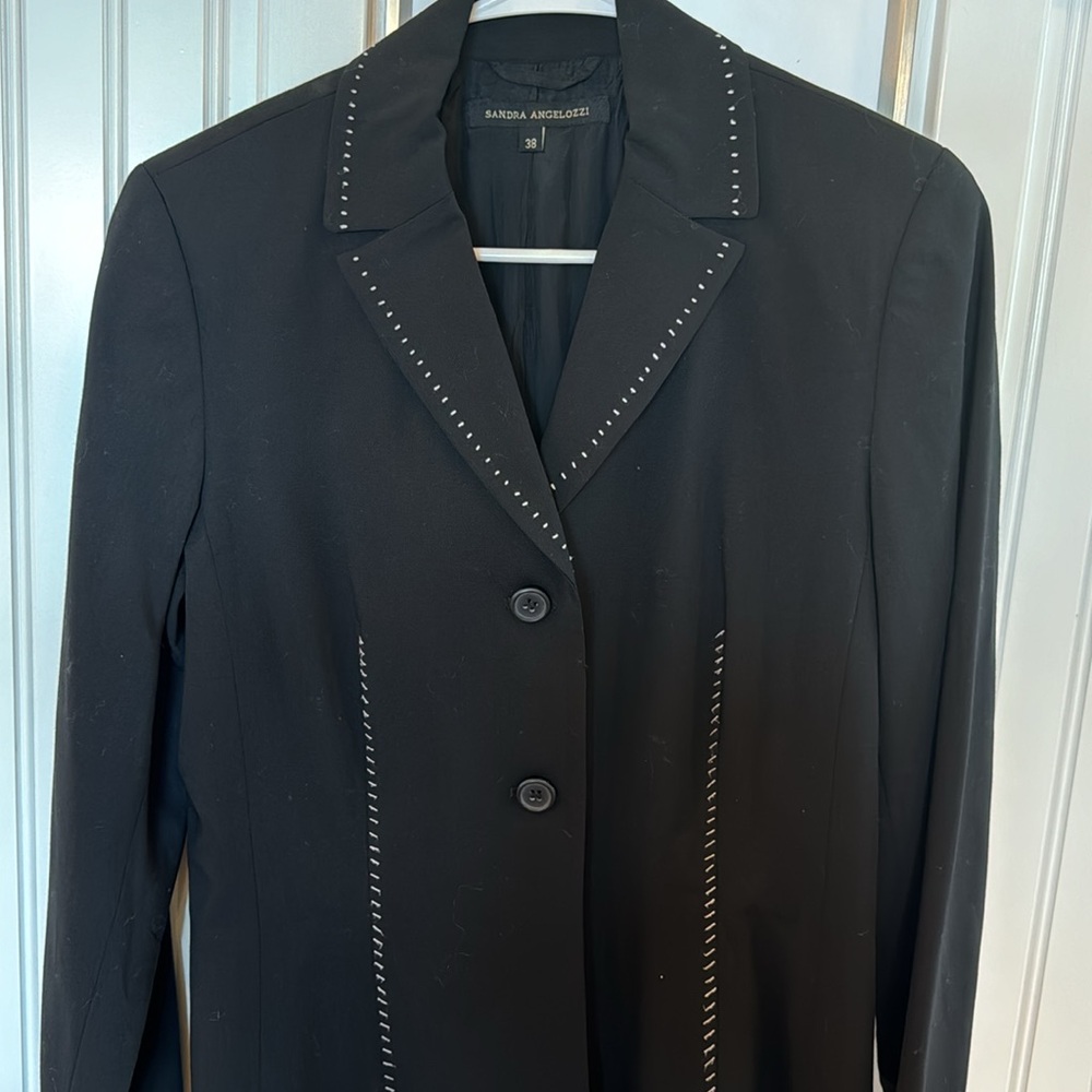 SANDRA ANGELOZZI summer-weight wool blazer in black (38/S)